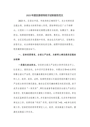 2023年度区委领导班子述职报告范文.docx