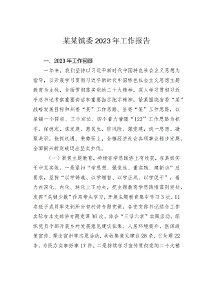 某某镇委2023年工作报告.docx