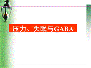 GABA与压力、失眠.ppt