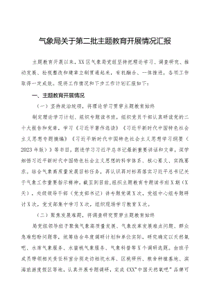 气象局第二批主题教育开展情况汇报.docx