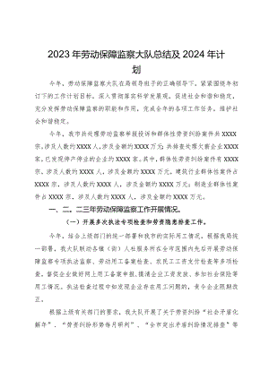 2023年劳动保障监察大队总结及2024年计划.docx