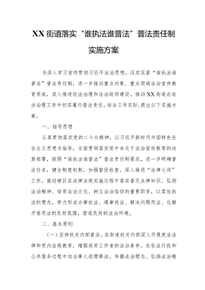 XX街道落实“谁执法谁普法”普法责任制实施方案.docx