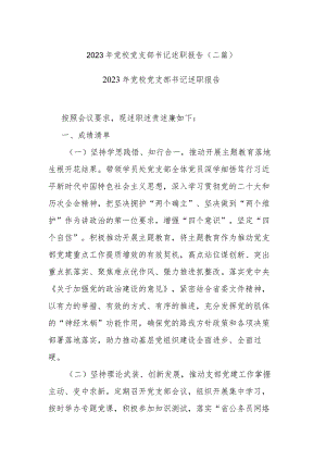 2023年党校党支部书记述职报告(二篇).docx