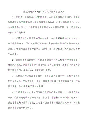 聚己内酰胺（PA6）项目人力资源管理方案.docx