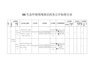 XX生态环境领域基层政务公开标准目录.docx