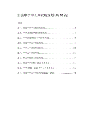 2023实验中学中长期发展规划（共10篇）.docx