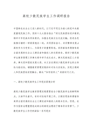 高校少数民族学生工作调研报告.docx