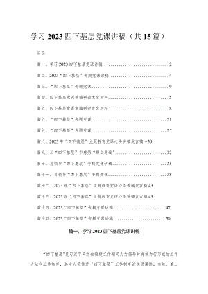 学习四下基层党课讲稿15篇供参考.docx