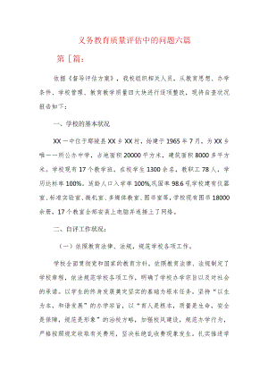 义务教育质量评估中的问题六篇.docx