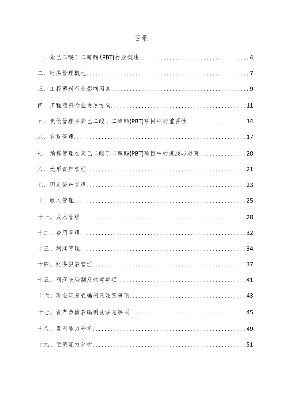 聚己二酸丁二醇酯（PBT）项目财务管理方案.docx_第3页