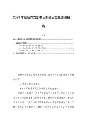 2023年度基层党支部书记抓基层党建述职报告.docx