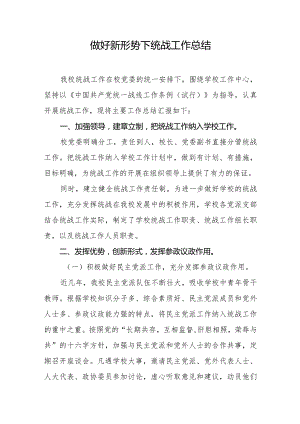 （高校）统战工作总结.docx