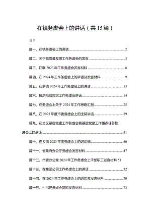 在镇务虚会上的讲话15篇（精编版）.docx