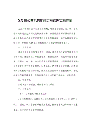 XX镇公共机构能耗定额管理实施方案.docx