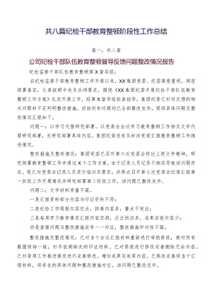 共八篇纪检干部教育整顿阶段性工作总结.docx