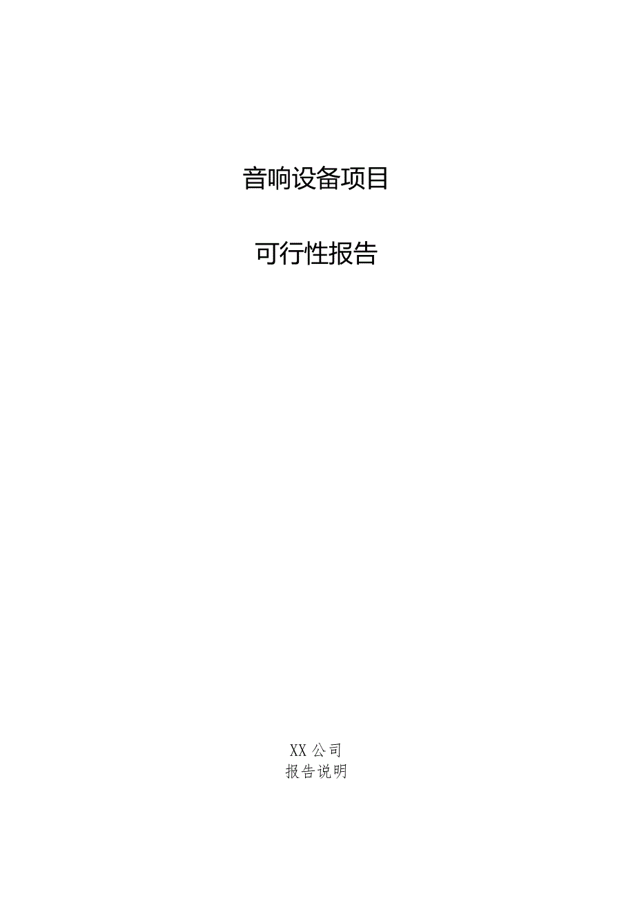 音响设备项目可行性报告.docx_第1页