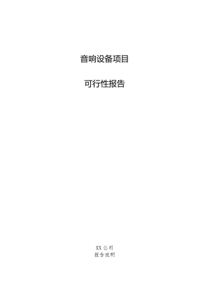 音响设备项目可行性报告.docx