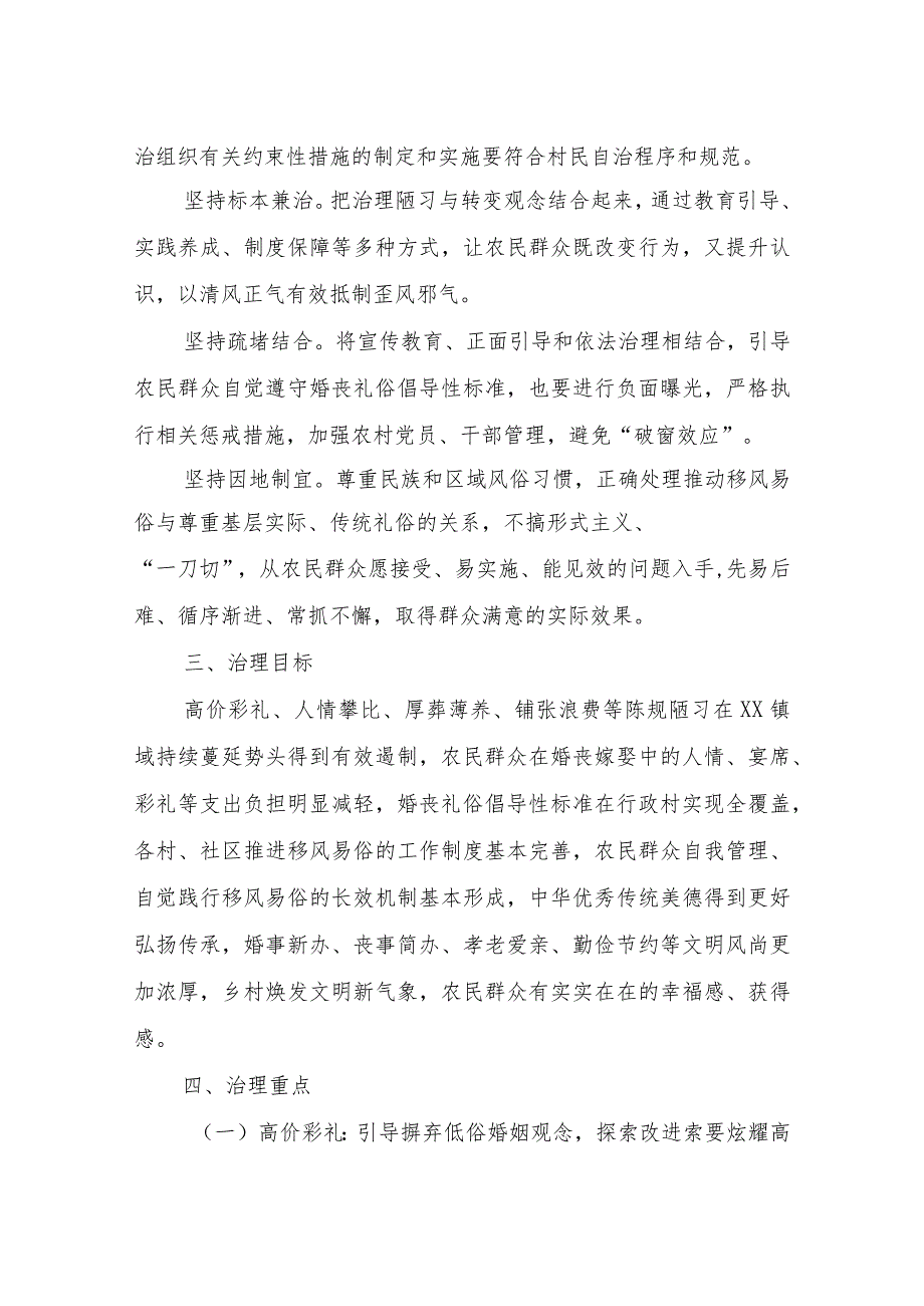 XX镇开展高价彩礼、大操大办等农村移风易俗重点领域突出问题专项治理实施方案.docx_第2页