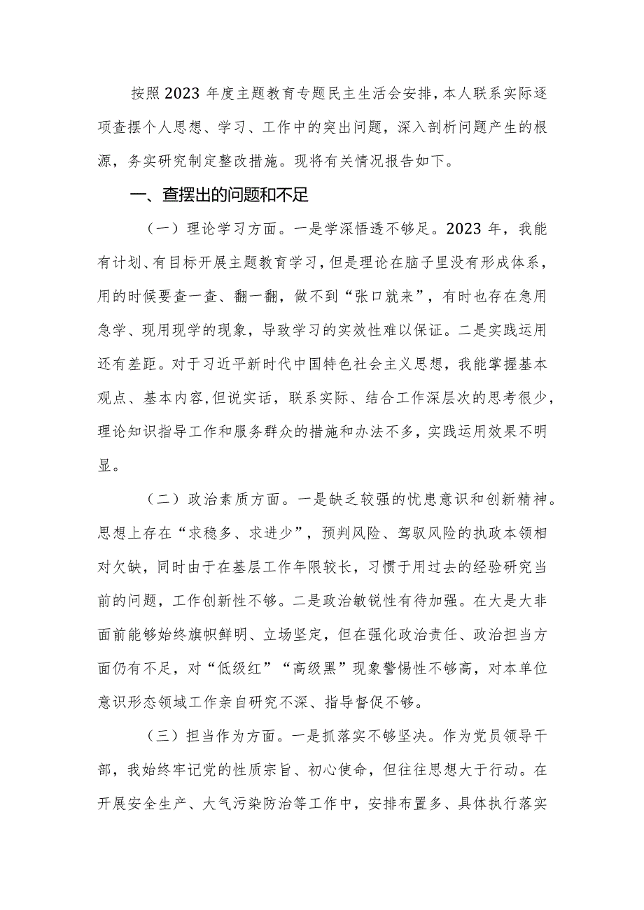 2023年党员干部专题民主生活会个人检视剖析材料.docx_第2页