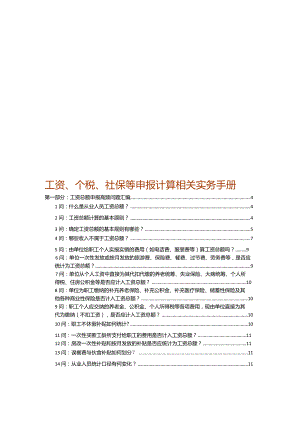 工资、个税、社保等申报计算相关实务手册.docx