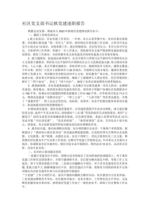 社区党支部书记抓党建述职报告.docx