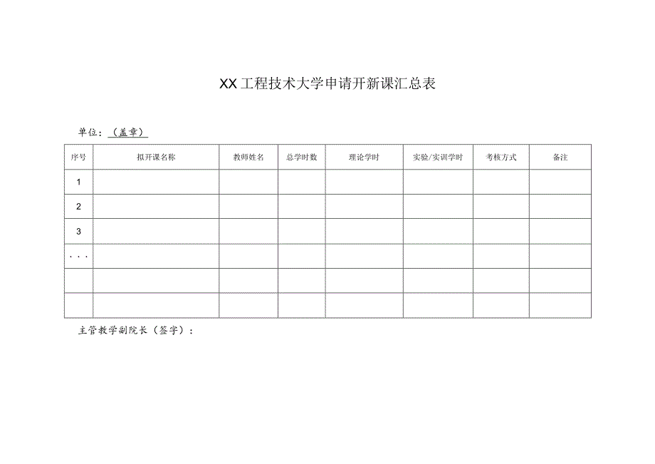 XX工程技术大学本科课程开新课审批表（2023年）.docx_第2页