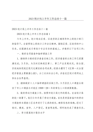 2023统计局上半年工作总结十一篇.docx