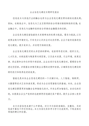 企业信息化建设专题研究报告.docx