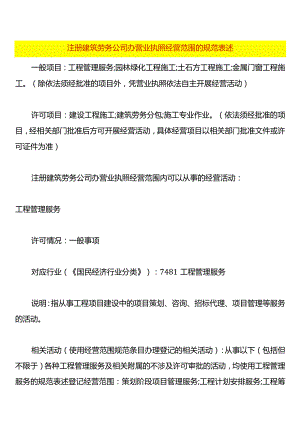 注册建筑劳务公司办营业执照经营范围的规范表述.docx