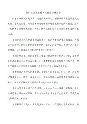 纺织服装行业现状及前景分析报告.docx