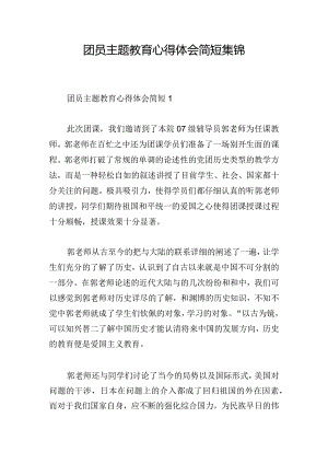 团员主题教育心得体会简短集锦.docx