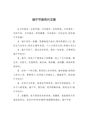 端午节宣传片文案.docx