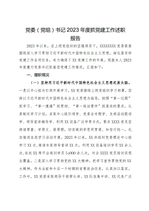 党委（党组）书记2023年度抓党建工作述职报告.docx