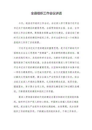 全县组织工作会议讲话.docx