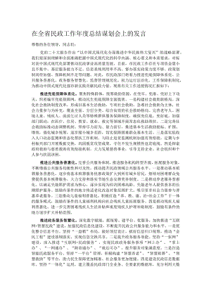 在全省民政工作年度总结谋划会上的发言.docx