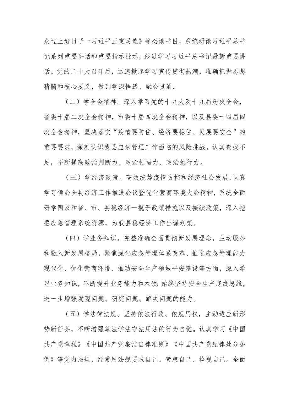 XX县应急管理局开展“大兴学习之风、提升能力素质”活动实施方案.docx_第2页