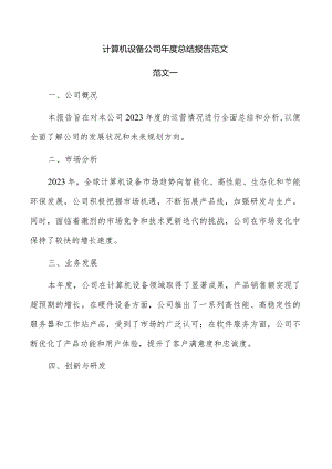 计算机设备公司年度总结报告范文.docx