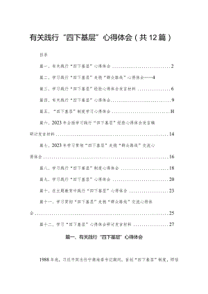 有关践行“四下基层”心得体会12篇（精编版）.docx