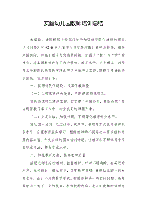 实验幼儿园教师培训总结.docx