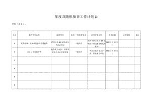 年度双随机抽查工作计划表.docx