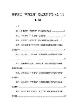 （11篇）关于浙江“千万工程”经验案例学习体会精选.docx