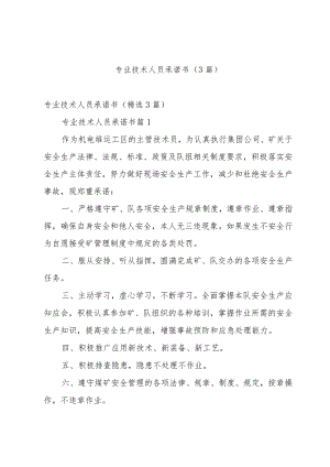 专业技术人员承诺书（3篇）.docx