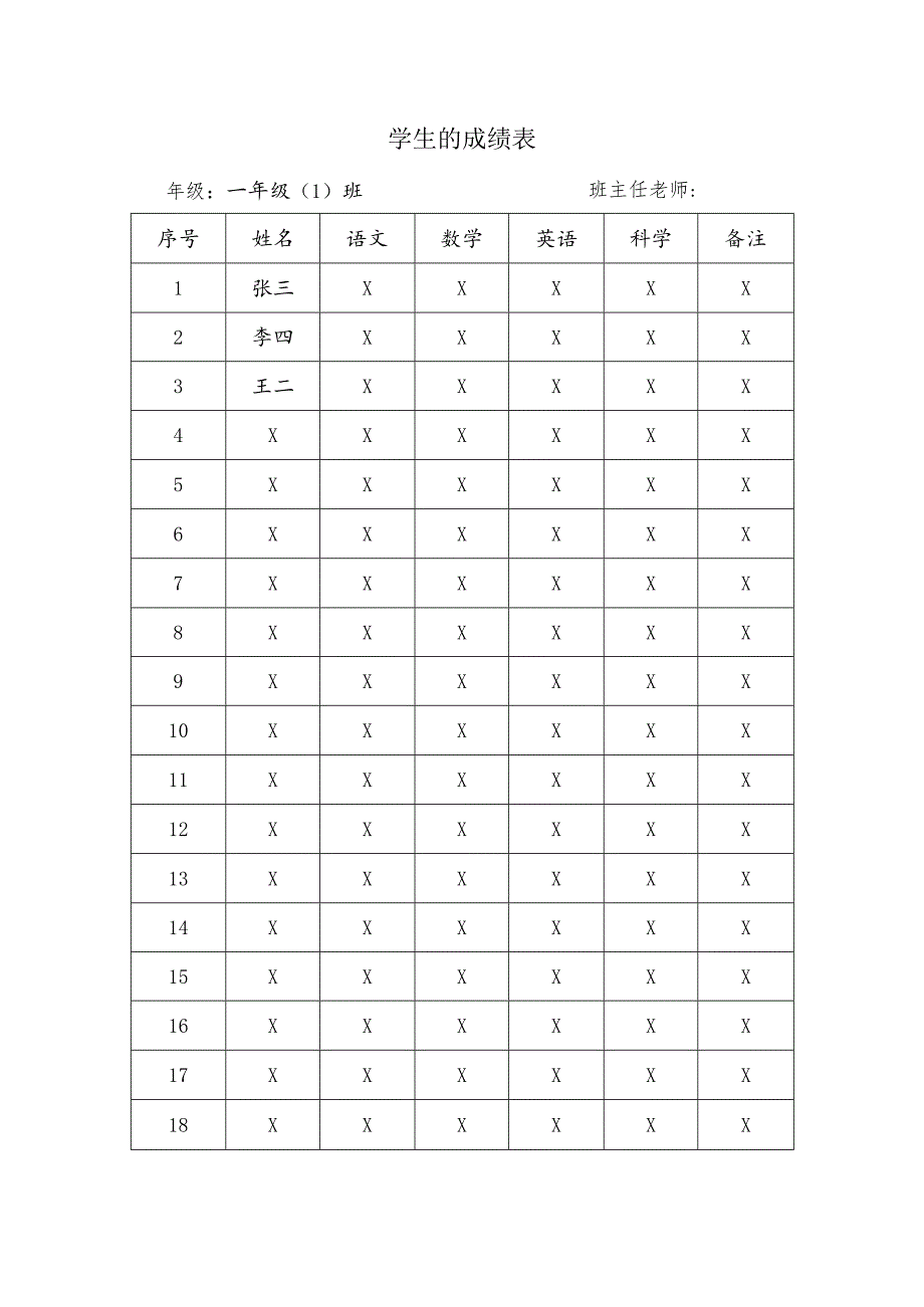 学生的成绩表.docx_第1页