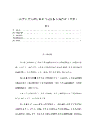 云南省自然资源行政处罚裁量权实施办法（草案）.docx