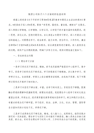 集团公司班子六个方面剖析检查材料.docx