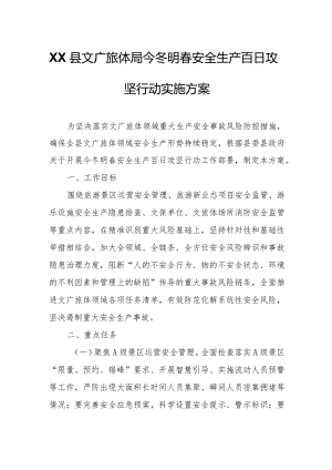 XX县文广旅体局今冬明春安全生产百日攻坚行动实施方案.docx