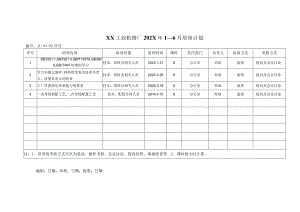 XX工业机修厂202X年1—6月培训计划（2023年）.docx