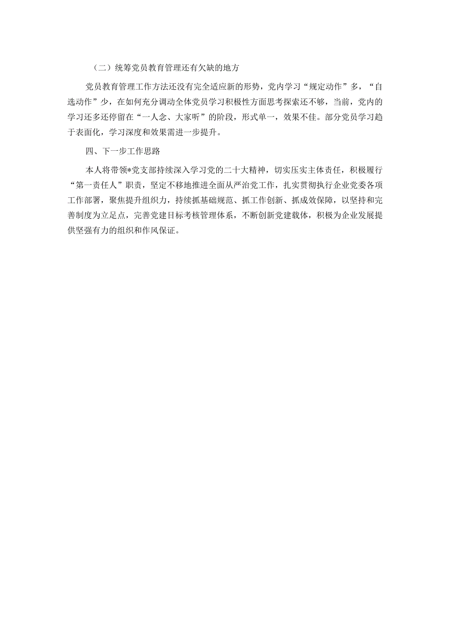 公司党支部书记2023年党建述评考核工作述职报告.docx_第3页