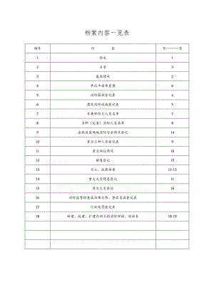 XX机床厂消防档案内容一览表（2023年).docx