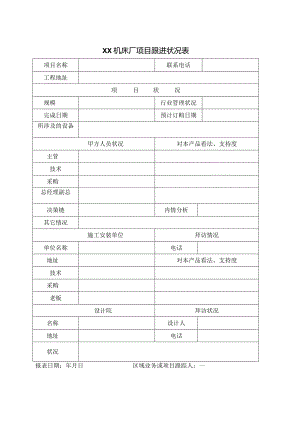 XX机床厂项目跟进状况表（2023年）.docx